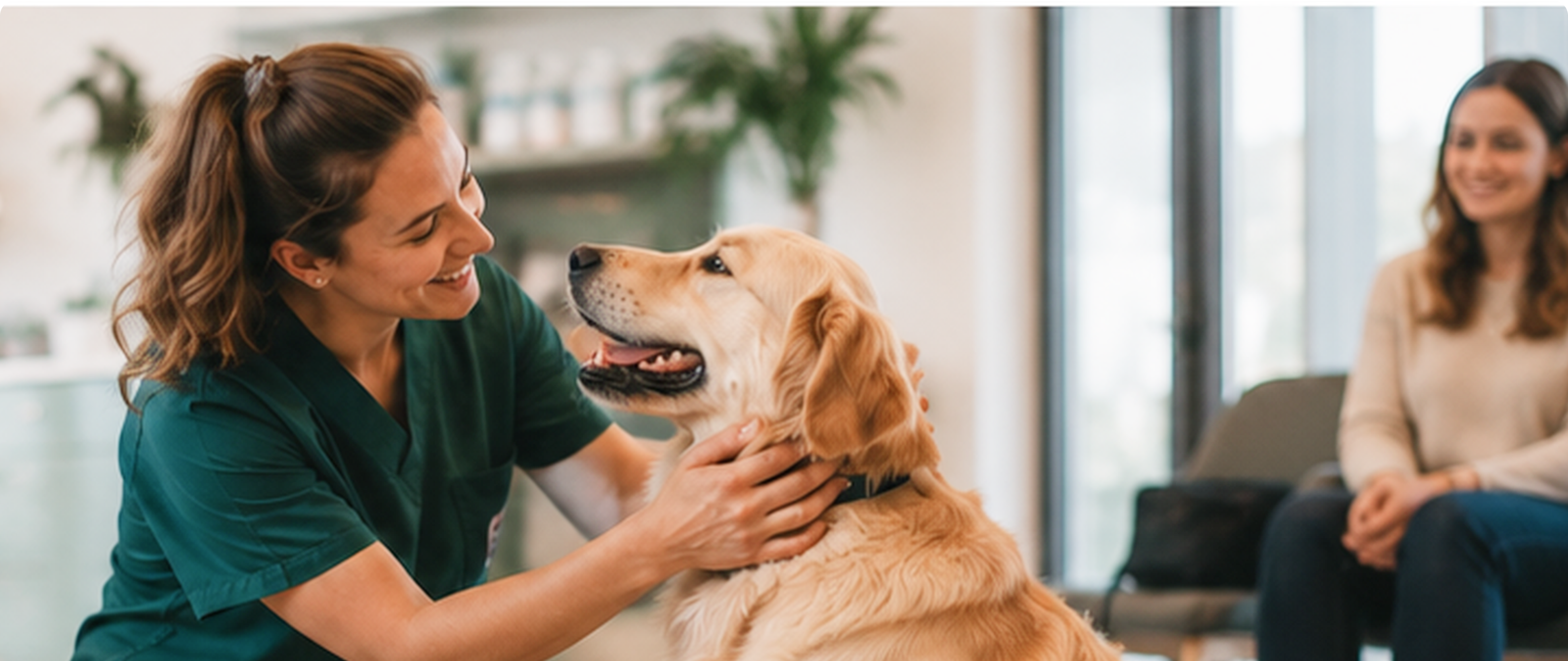 Veterinarian with a dog